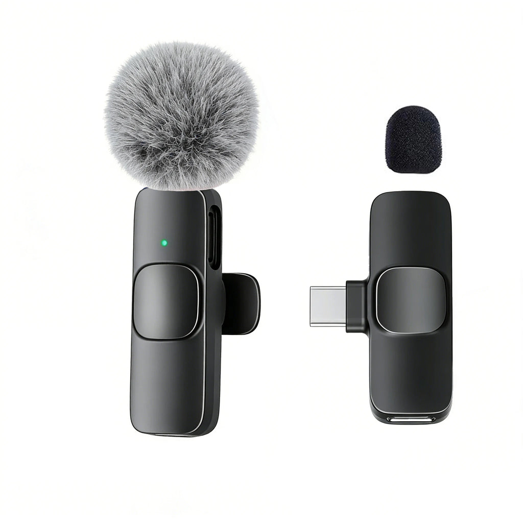 Wireless Lavalier Microphone USB-C – Plug & Play, Noise Cancelling